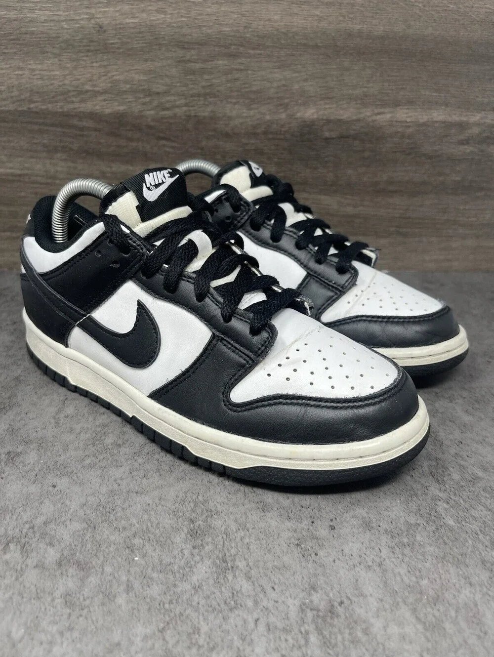 Nike Dunk Low Panda Sneakers Kids Size 6.5Y Black White Athletic Trainer